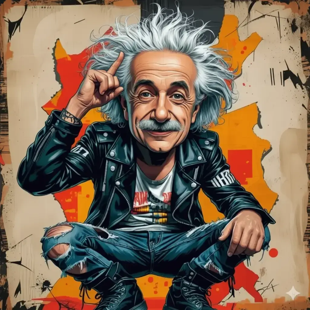 Albert Einstein Punkisé - IA