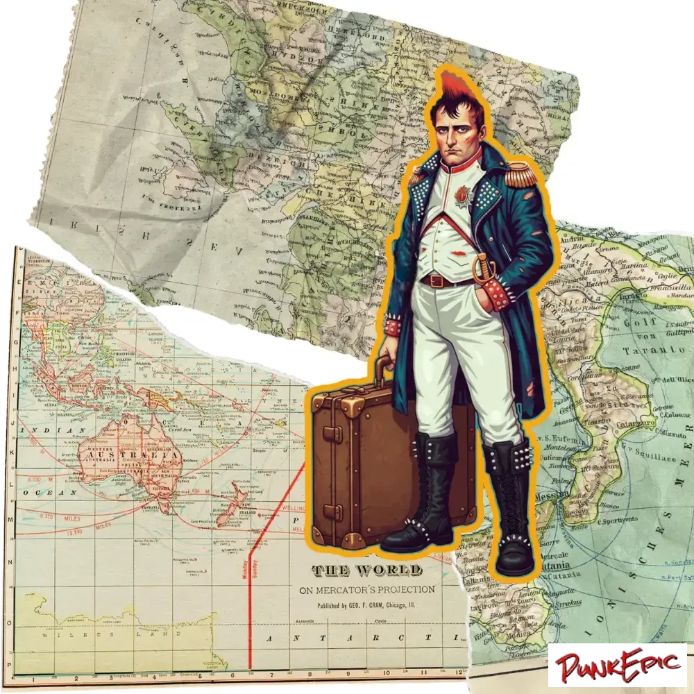 Napoléon : carte des déplacements de l’empereur punk