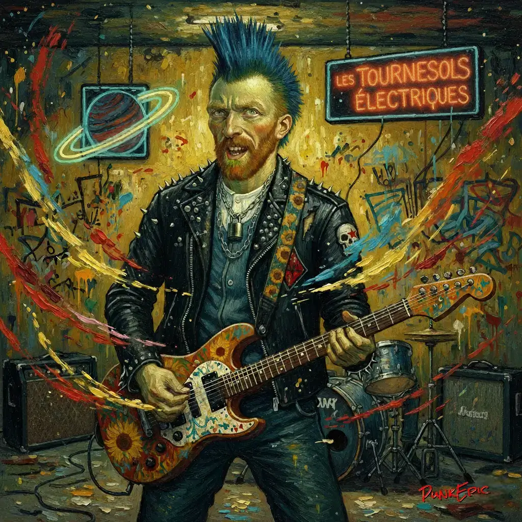 Van Gogh Punk Guitariste - IA